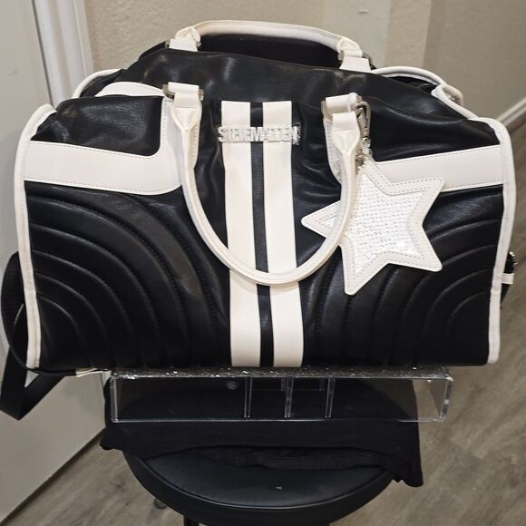 Steve Madden BSaints Duffel Bag- Black/White